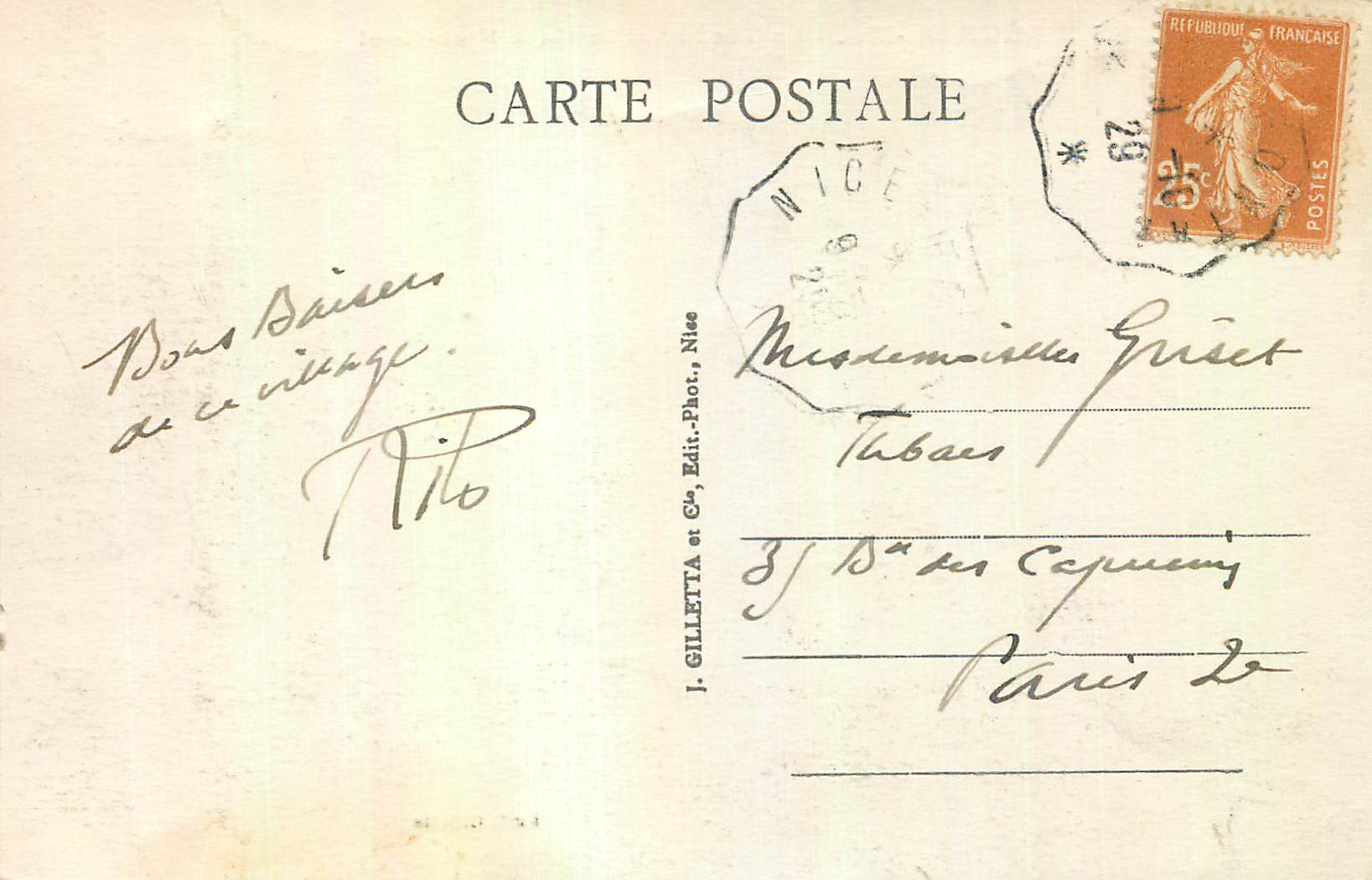 CPA L'Escarene (A M) Le Viaduc et la Gare Nice Coni — Verso