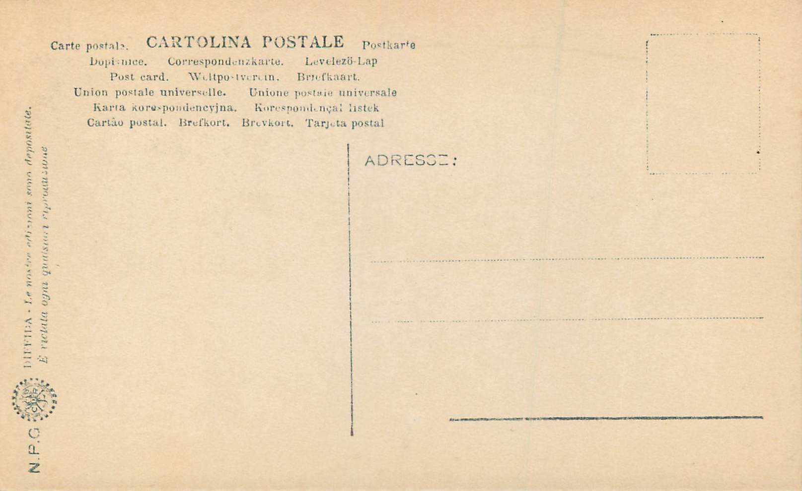 CPA Napoli Museo Nazionale Fauno Danzante — Rückseite