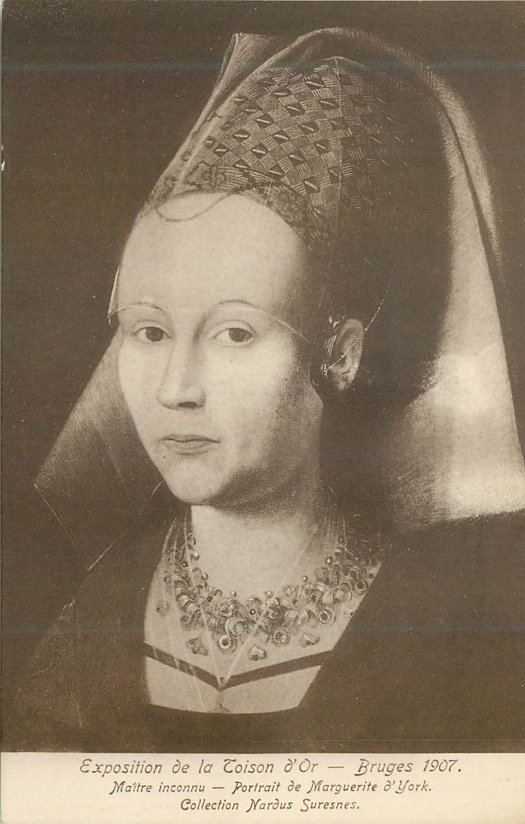 CPA Bruges 1907 Exposition de la Toison d'Or Maitre Inconnu Portrait de Marguerite d'York