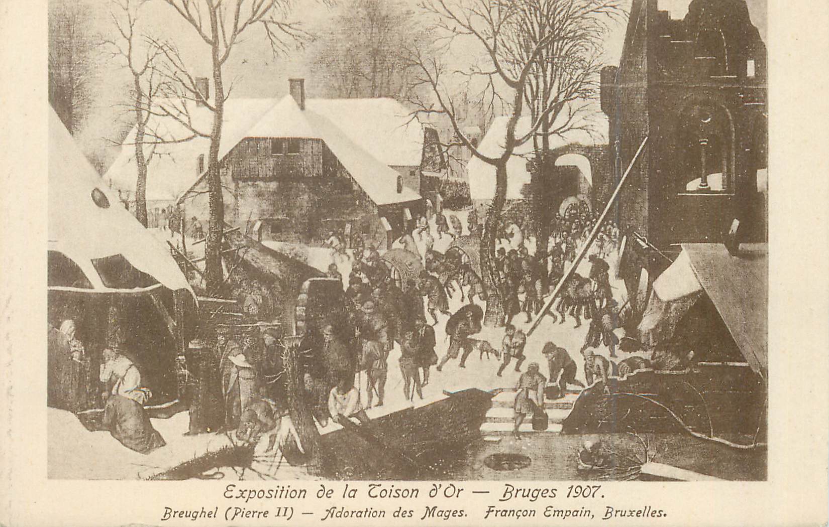 CPA Bruges 1907 Exposition de la Toison d'Or Breughel (Pierre II) Adoration des Mages