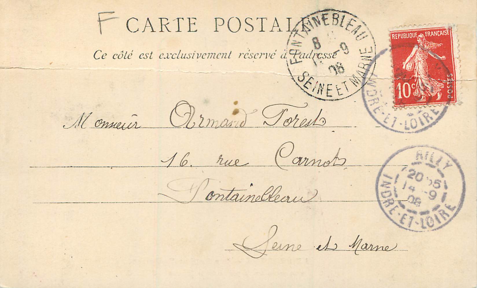 CPA Le Perreux Rue Denjert Rochereau — Rückseite