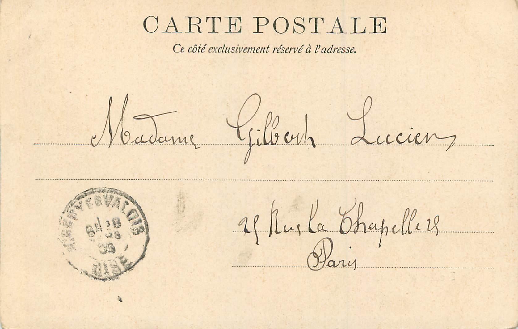 CPA Chateau de Compiegne Escalier d'Honneur (carte 1900) — Rückseite