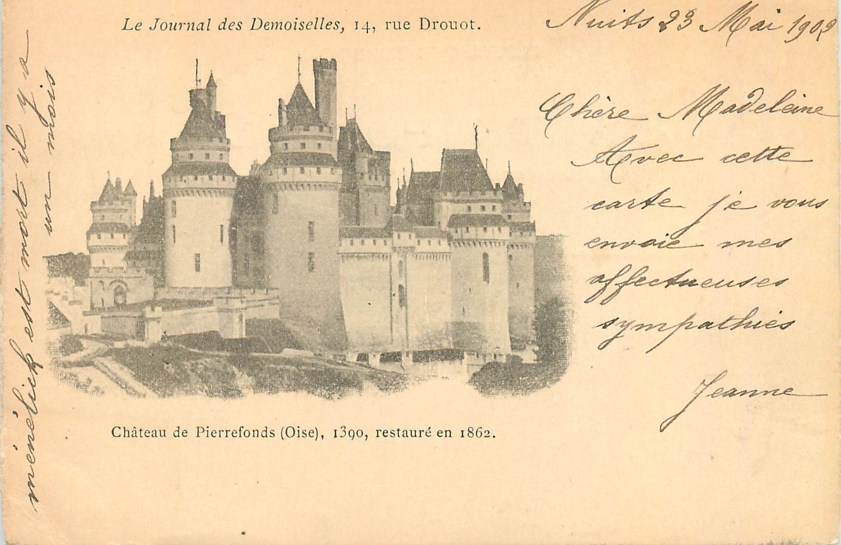 Château de Pierrefonds (Oise) — restauré en 1862 — Le Journal des Demoiselles, 14, rue Drouot