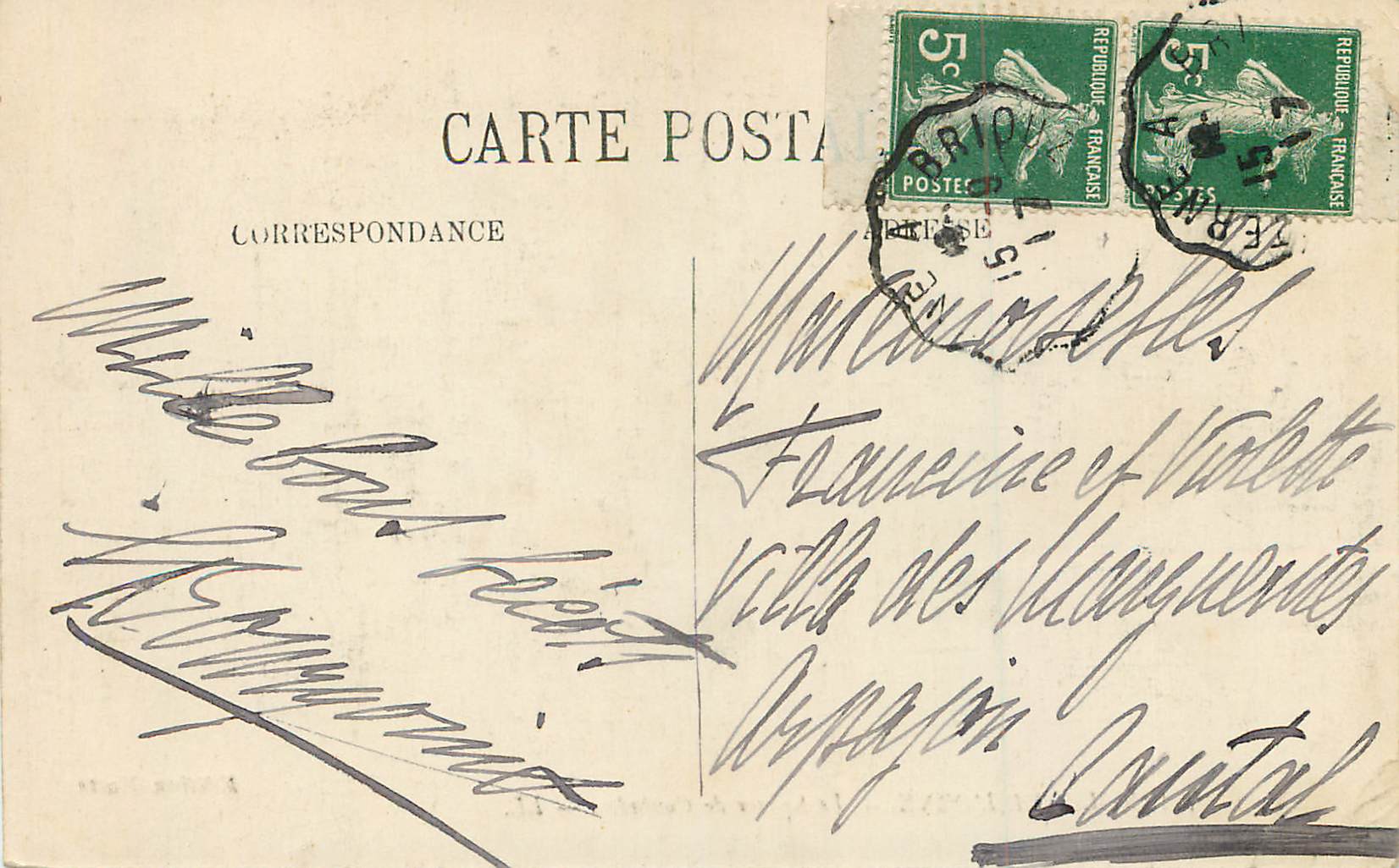 CPA Bagnoles de l'Orne Le Square de Contades — Rückseite
