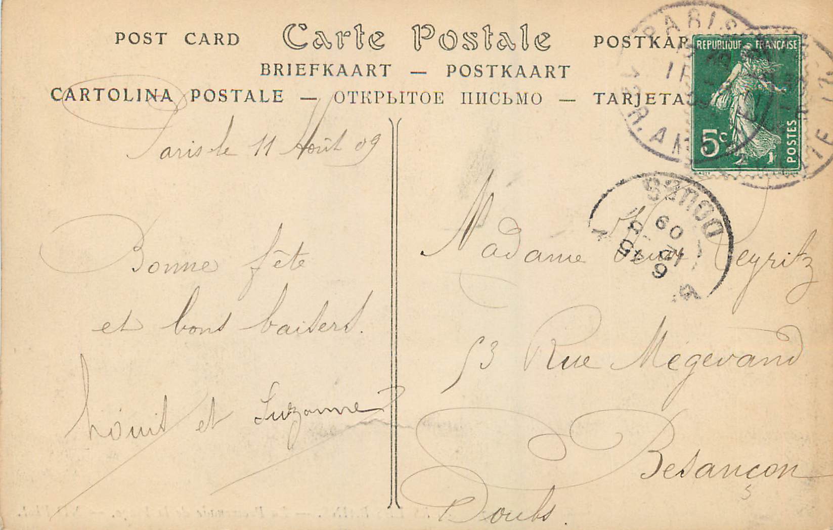 CPA Mers les Bains La Promenade de la Plage — Rückseite