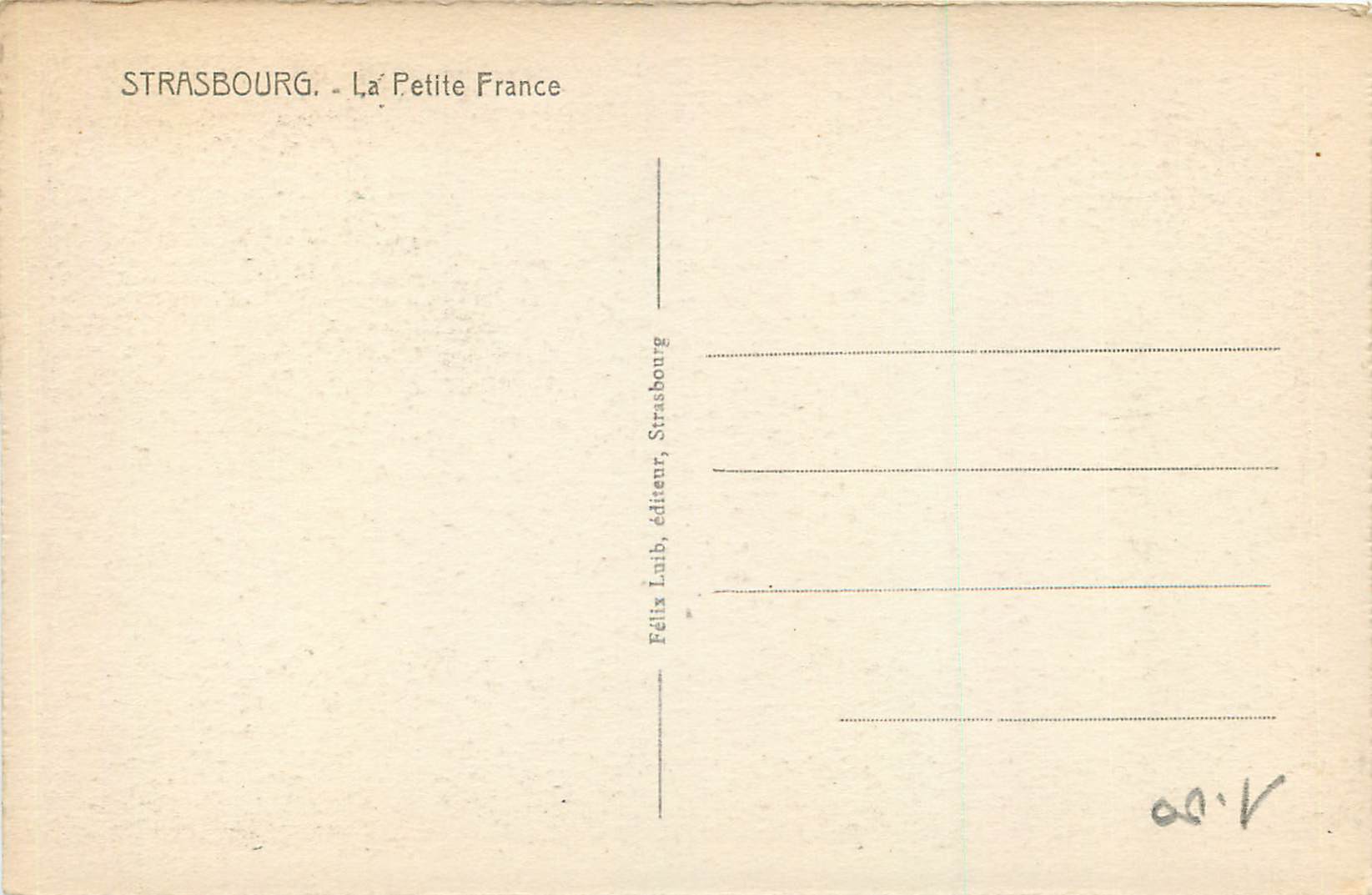 CPA Strasbourg La Petite France — Rückseite