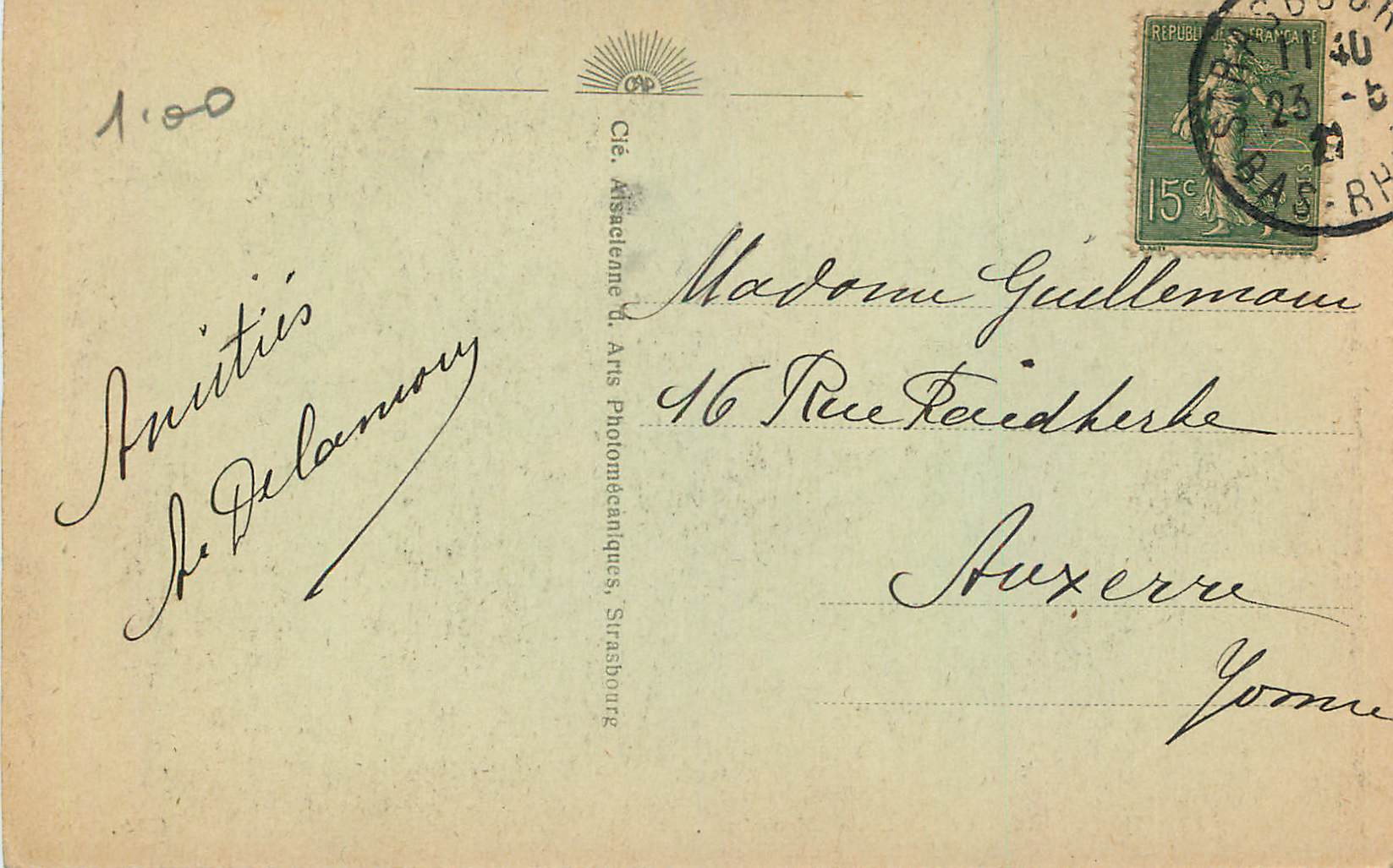 Strasbourg - La Cathédrale - Portail sud — CAP. n°20 — Verso