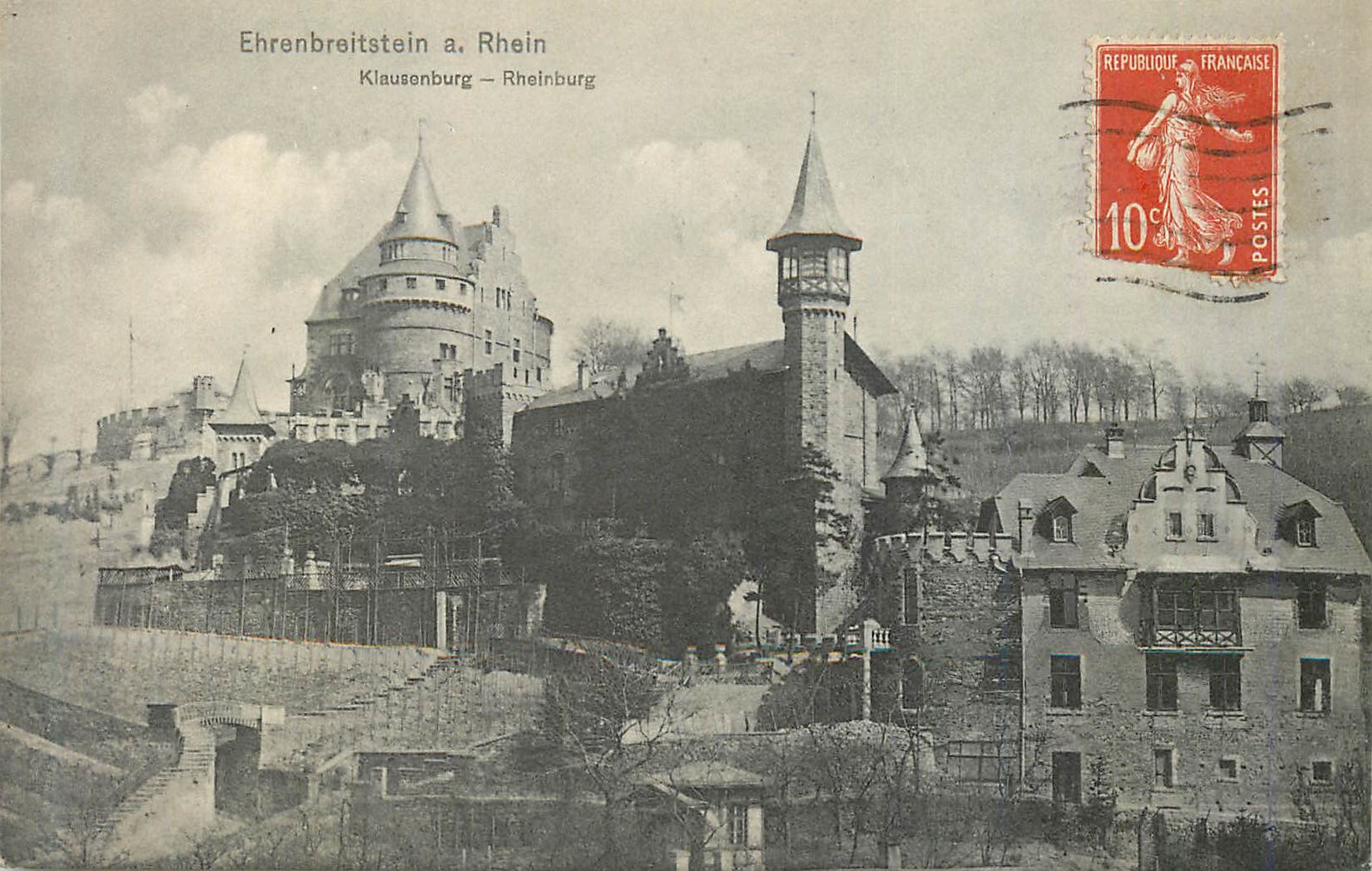 CPA Ehrenbreitstein a Rhein Kiausnburg Rheinburg