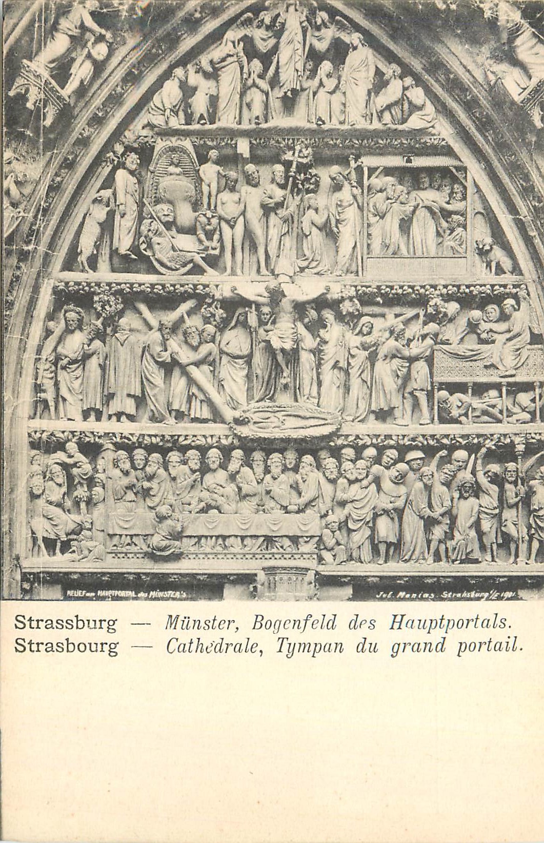 CPA Strasbourg Cathedrale Tympan du Grand Portail