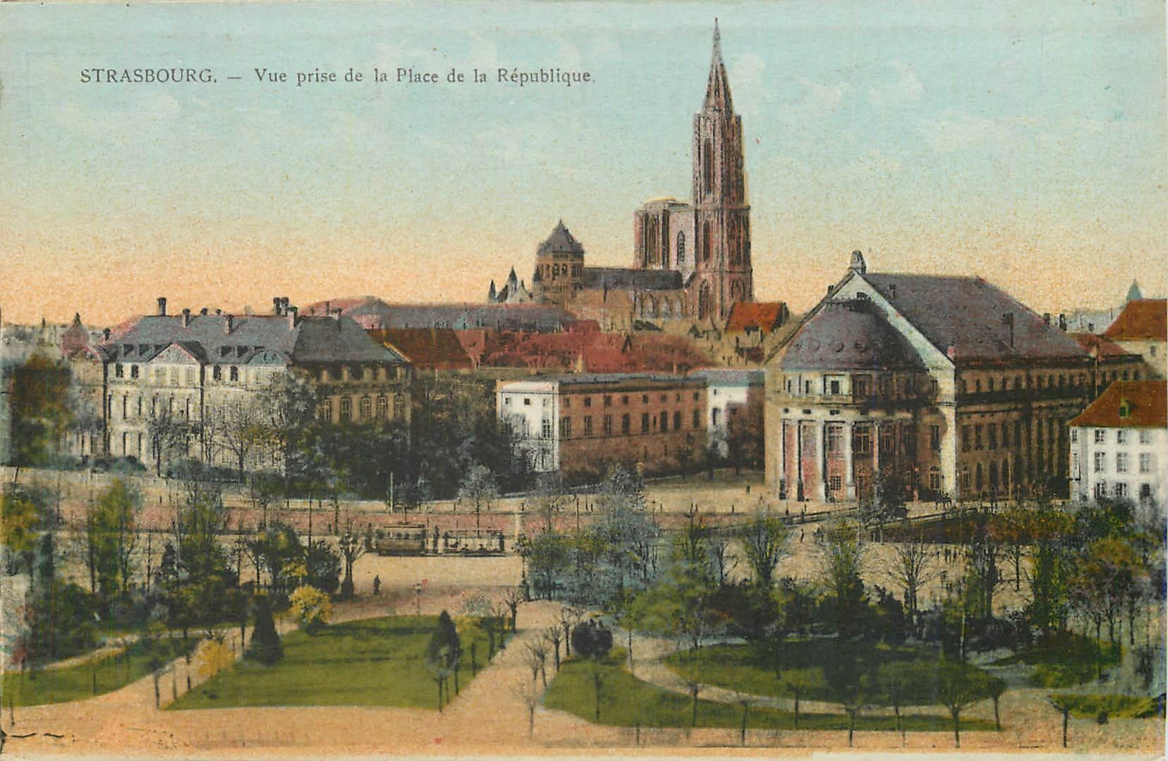 CPA Strasbourg Vue Prise de la Place de la Republique