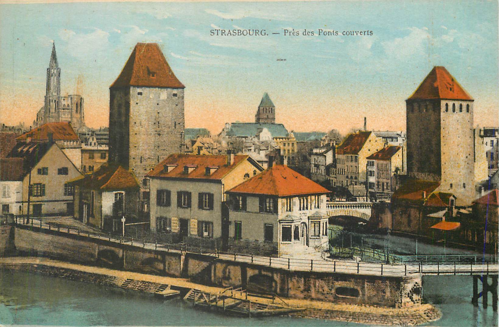 CPA Strasbourg Pres des Ponts Couverts