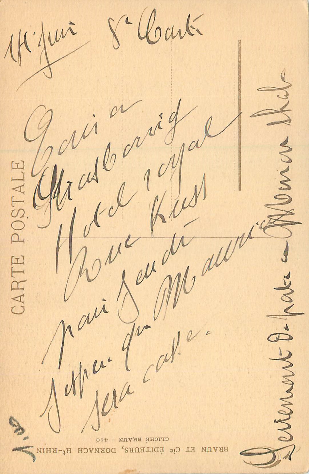 CPA Thann Cathedrale La chaire et la Tribune — Rückseite