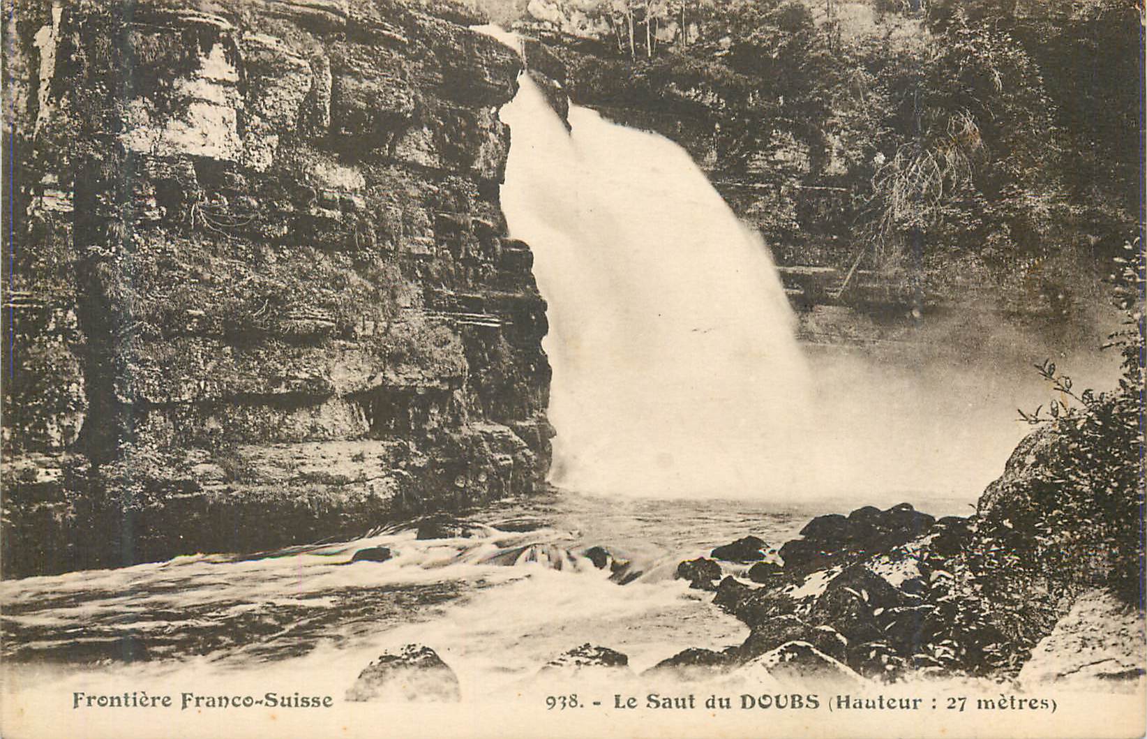 Le Saut du Doubs — Frontière Franco-Suisse — Éditions C. L. B., n° 938