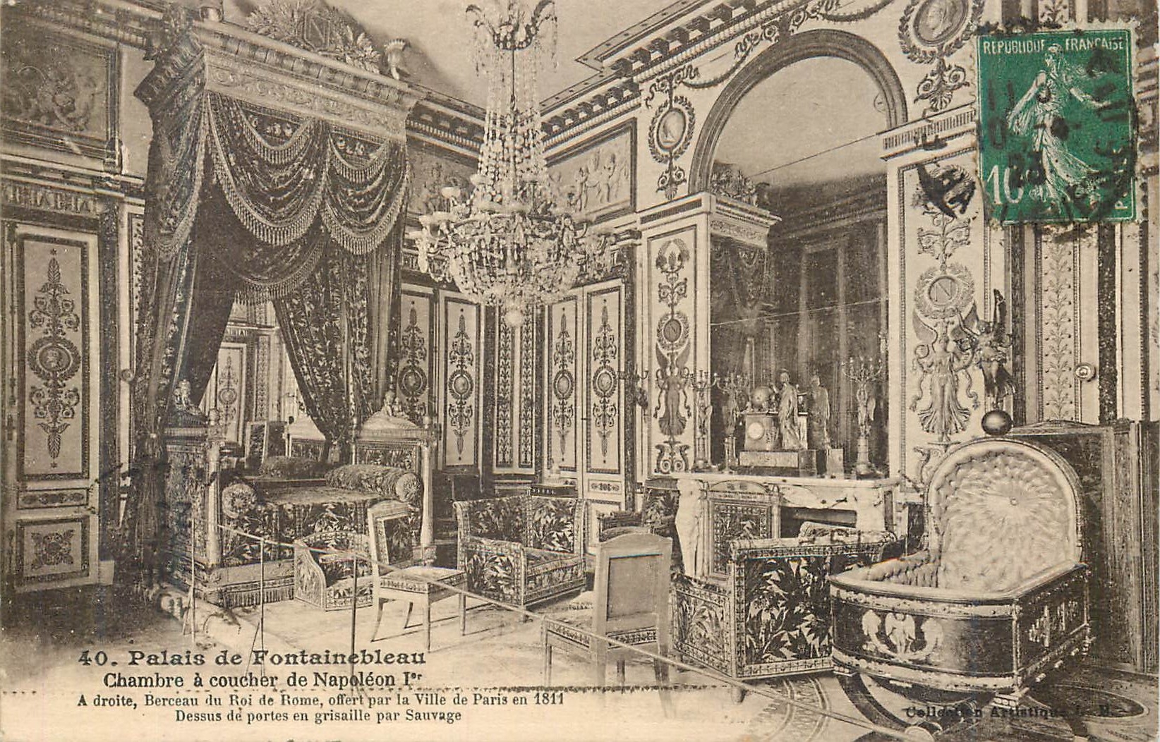 Palais de Fontainebleau — Chambre à coucher de Napoléon Ier — Imp. MENARD