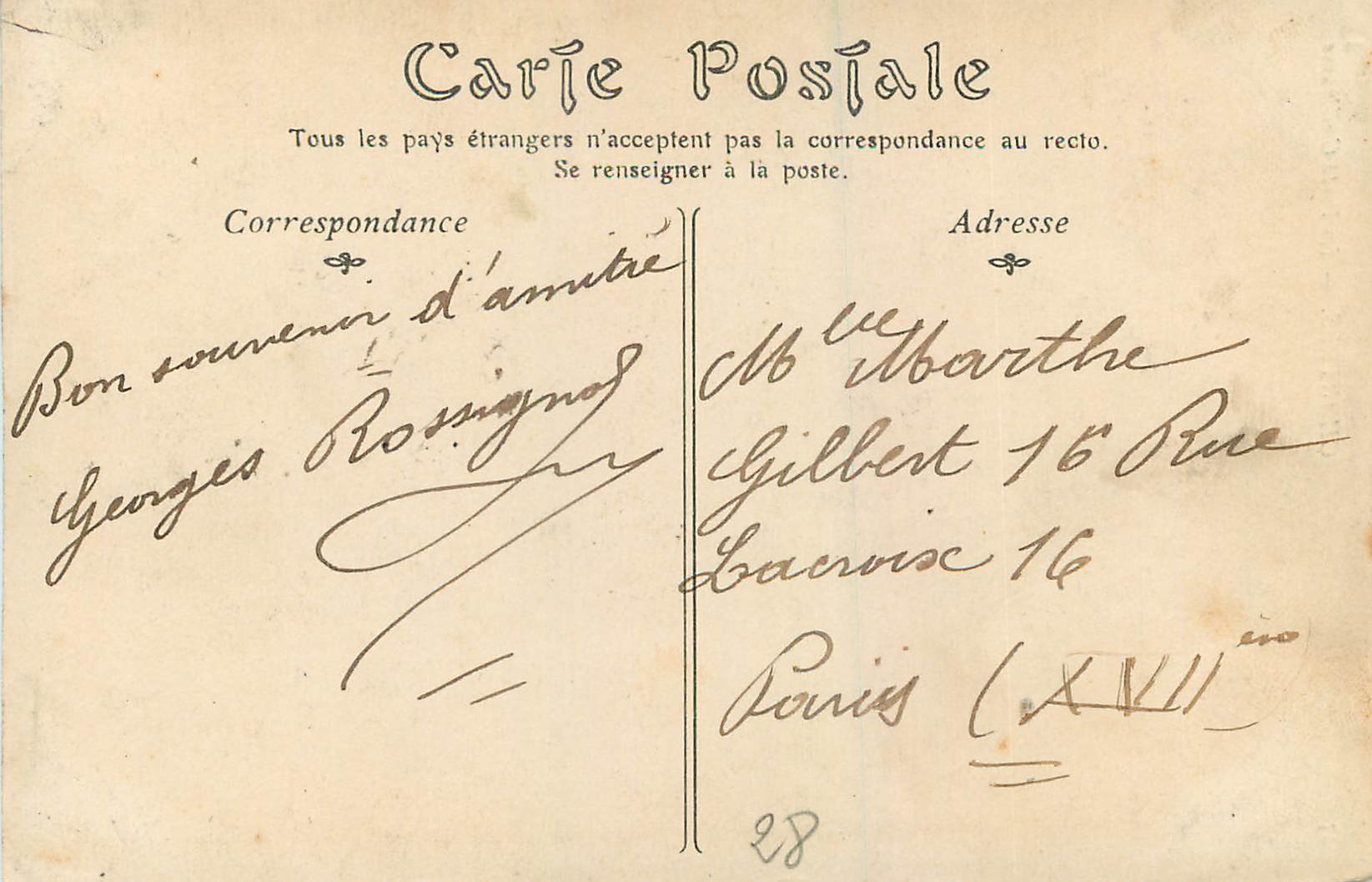 CPA Chartres La Porte Guillaume — Rückseite