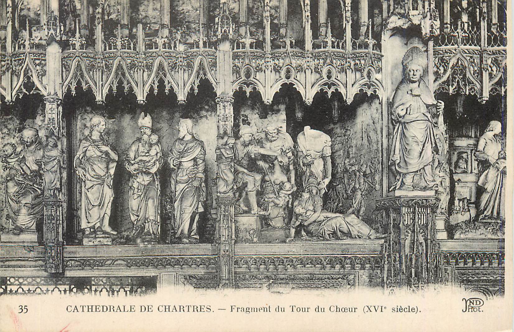 CPA Cathedrale de Chartres Fragment du Tour du Choeur (XVIe Siecle)