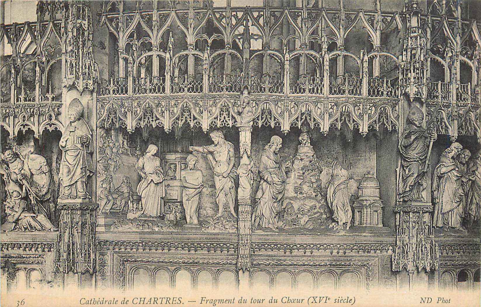 CPA Cathedrale de Chartres Fragment du Tour du Choeur (XVIe Siecle)
