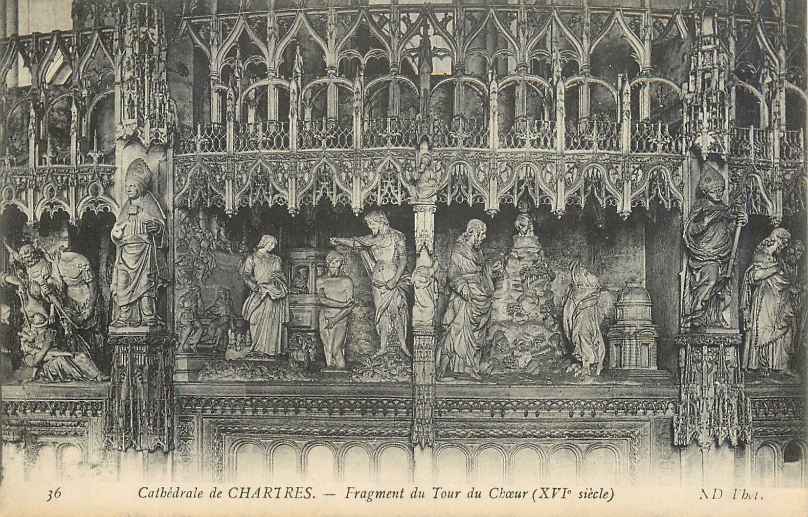 CPA Cathedrale de Chartres Fragment du Tour du Choeur (XVIe Siecle)