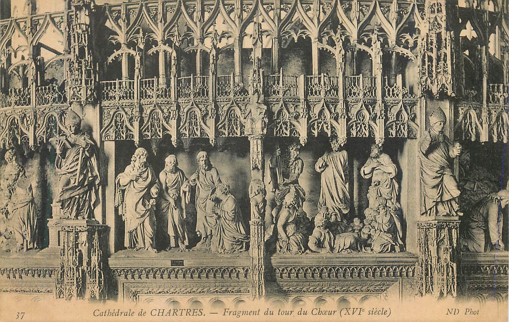 CPA Cathedrale de Chartres Fragment du Tour du Choeur (XVIe Siecle)