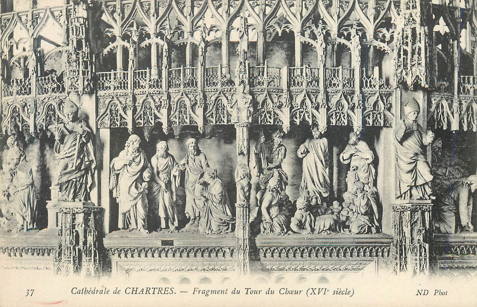 CPA Cathedrale de Chartres Fragment du Tour du Choeur (XVIe Siecle)