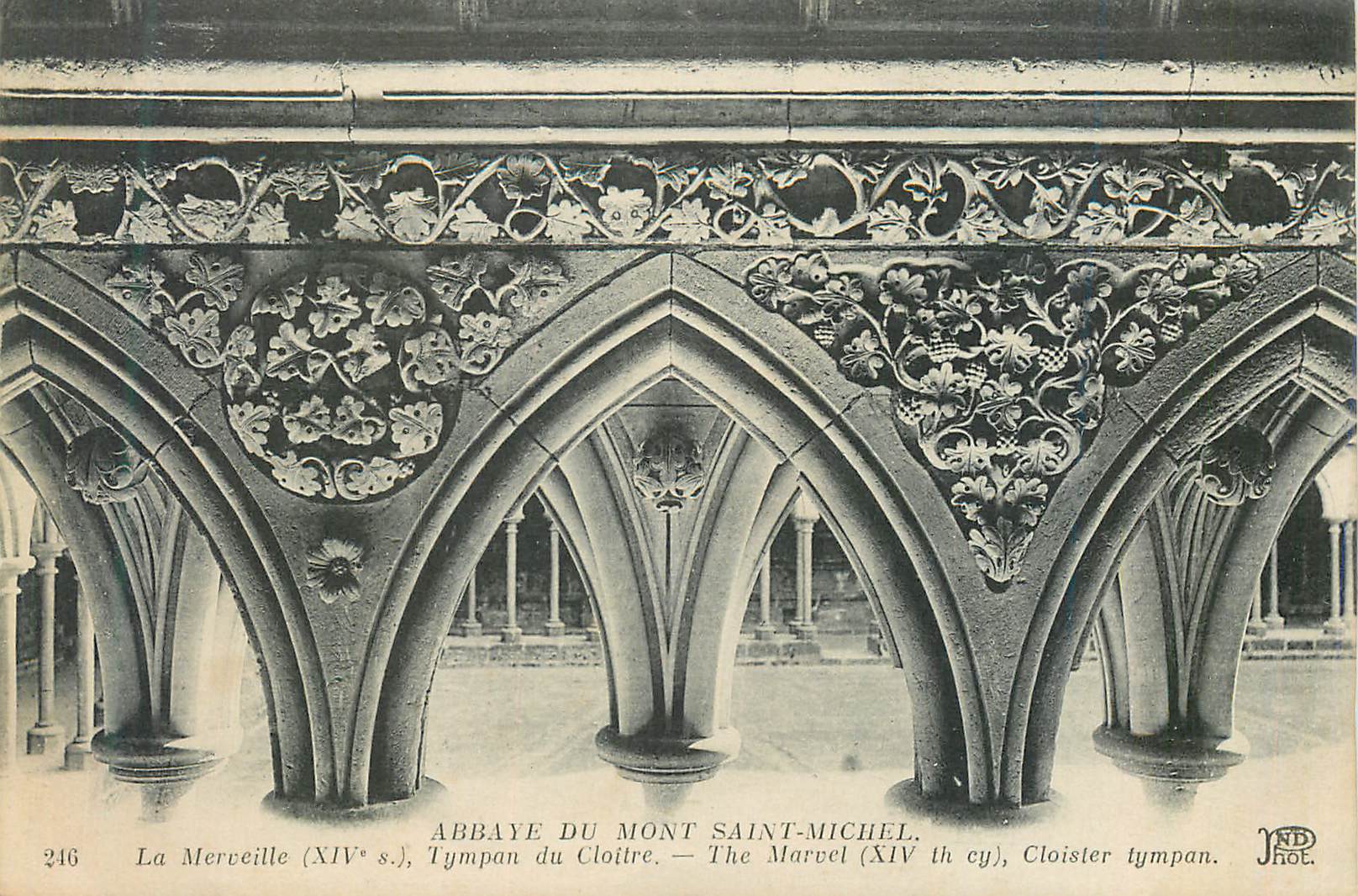 Abbaye du Mont Saint-Michel — Tympan du Cloître (XIVe siècle) — JND HOT.