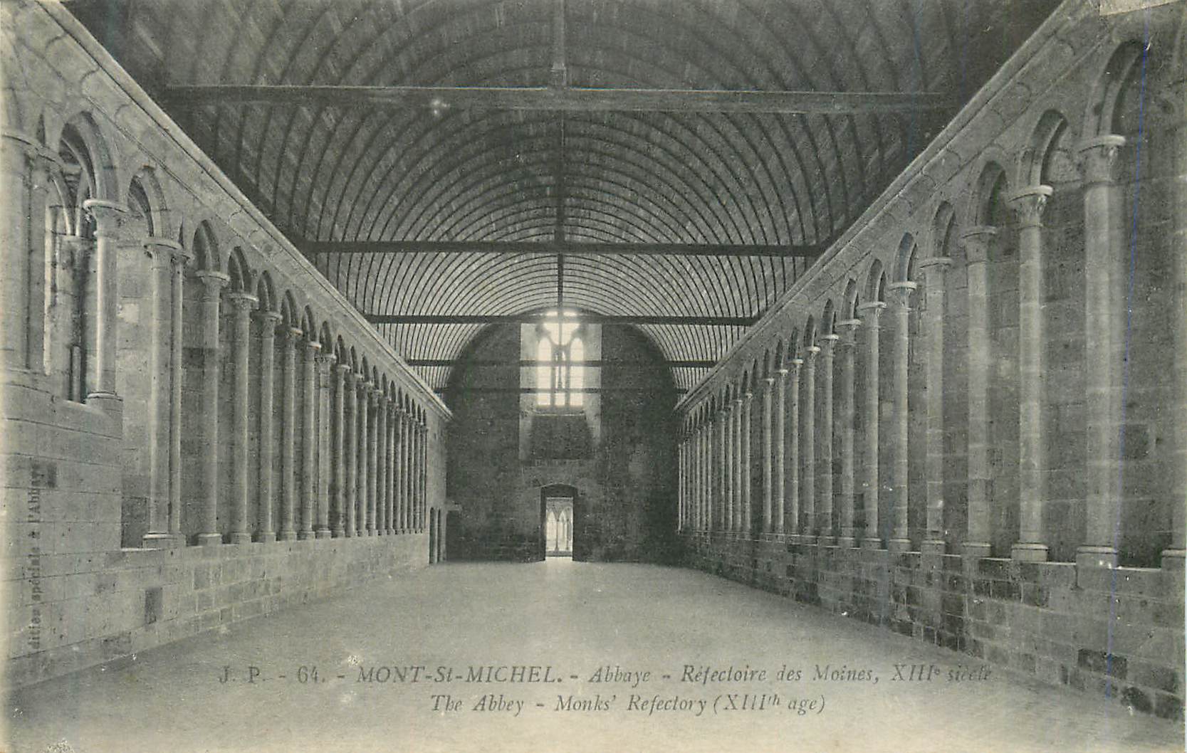 CPA Mont Saint Michel Abbaye Refectoire des Moines XIIIe Siecle