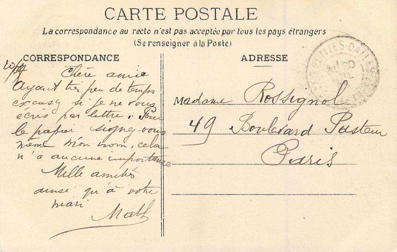 CPA Le Pays de Caux Les Petites Dalles La Chapelle — Rückseite