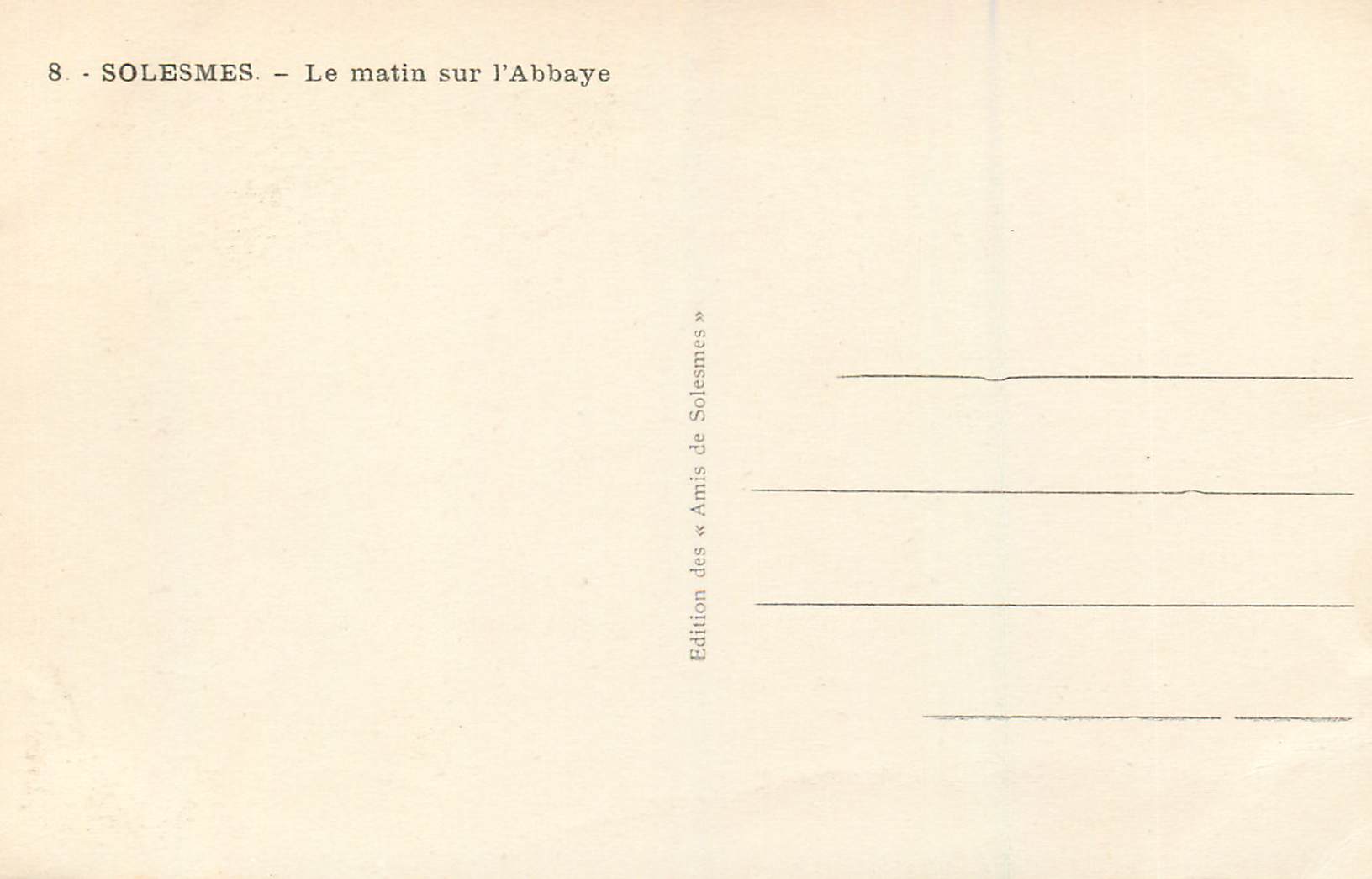 CPA Solesmes Le Matin sur l'Abbaye — Rückseite