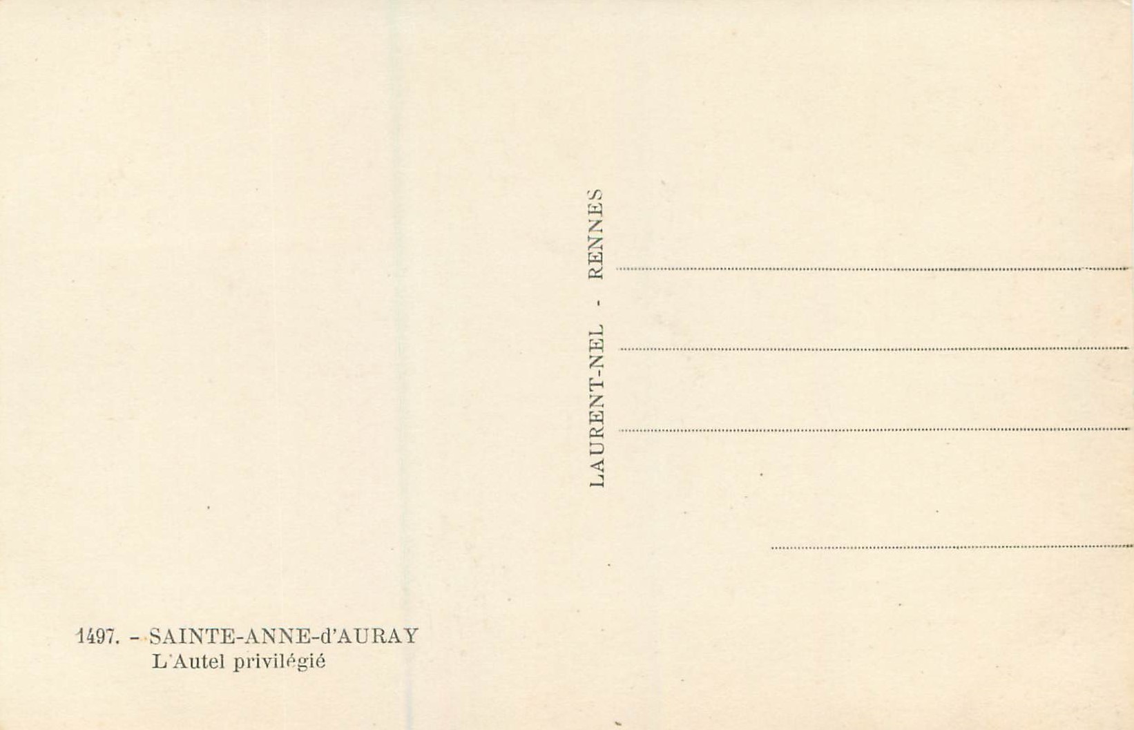 CPM Sainte Anne d'Auray L'Autel Privilegie — Rückseite