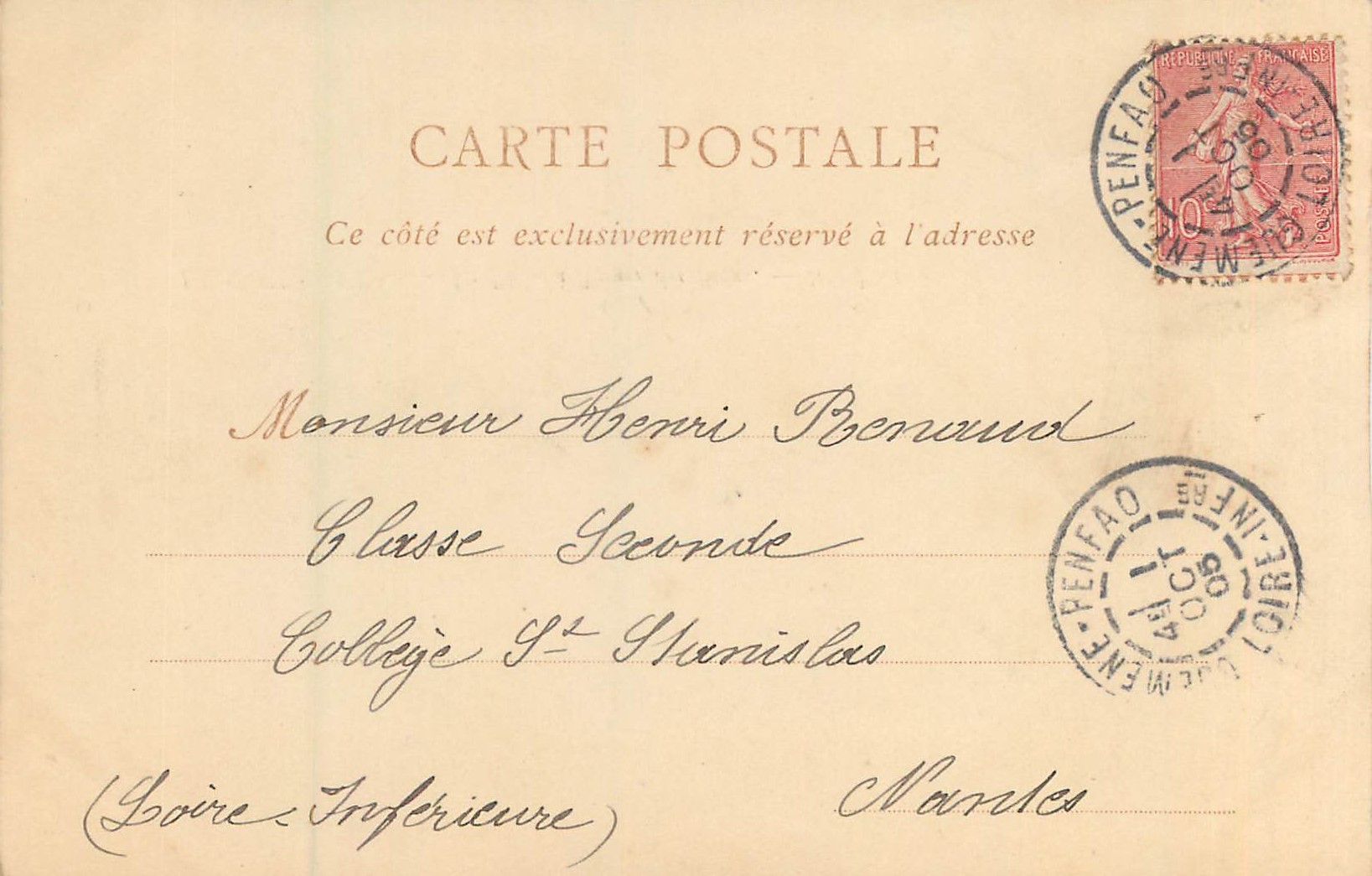 CPA Le Pouliguen La Plage a l'Heure des Bains (carte 1900) — Back