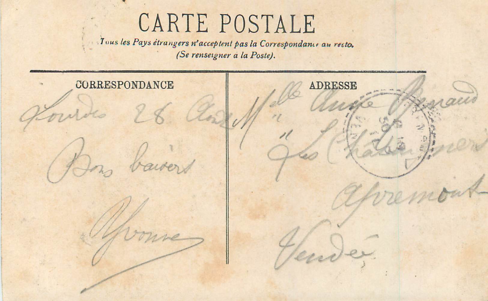 CPA Lourdes Le Funiculaire du Pic du Jer — Verso