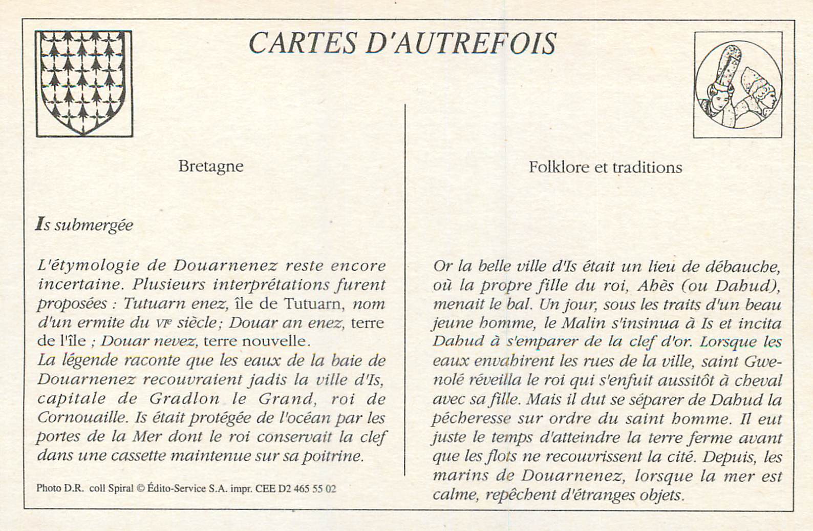 CPM Douarnenez Le Port et les Quais Bretagne Bateaux — Rückseite