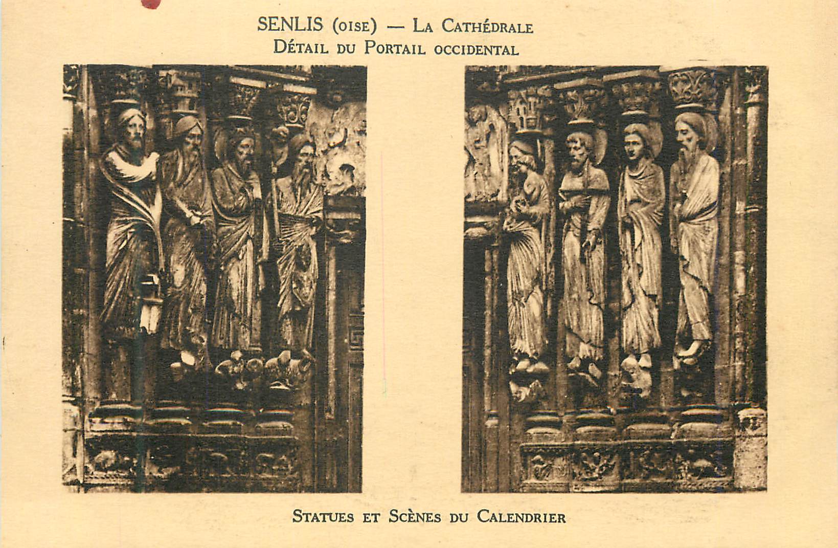 CPA Senlis (Oise) La Cathedrale Detail du Portail Occidental