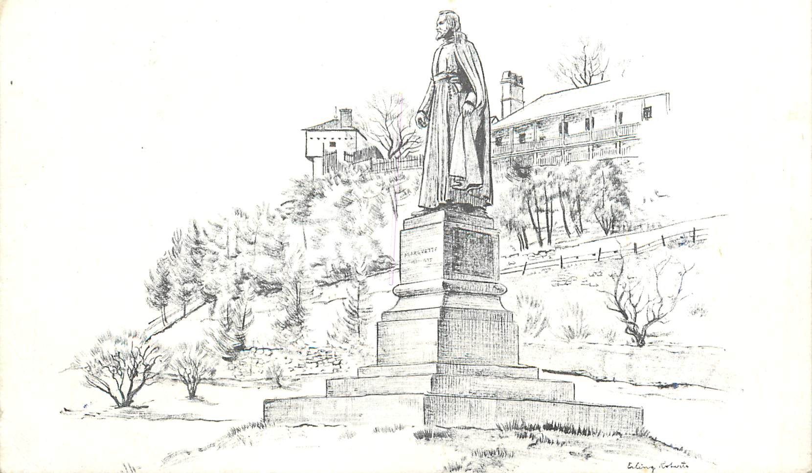 CPM Father Marquette Mackinac Island By Erling Roberts