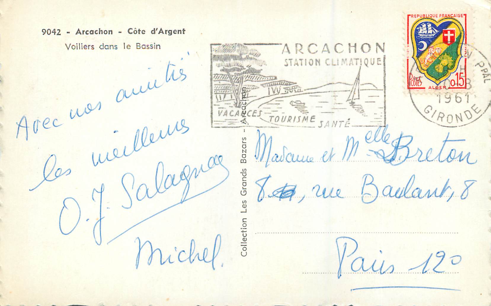 CPM Arcachon Cote d'Argent Voiliers dans le Bassin — Rückseite