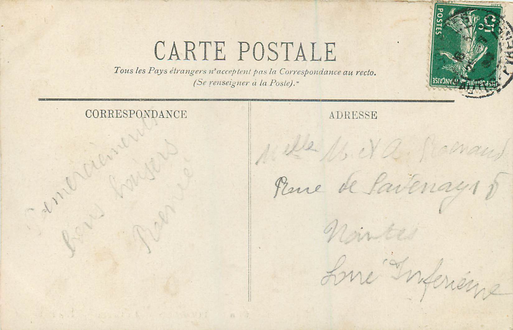 CPA Lourdes La Grotte Les Robinets — Verso