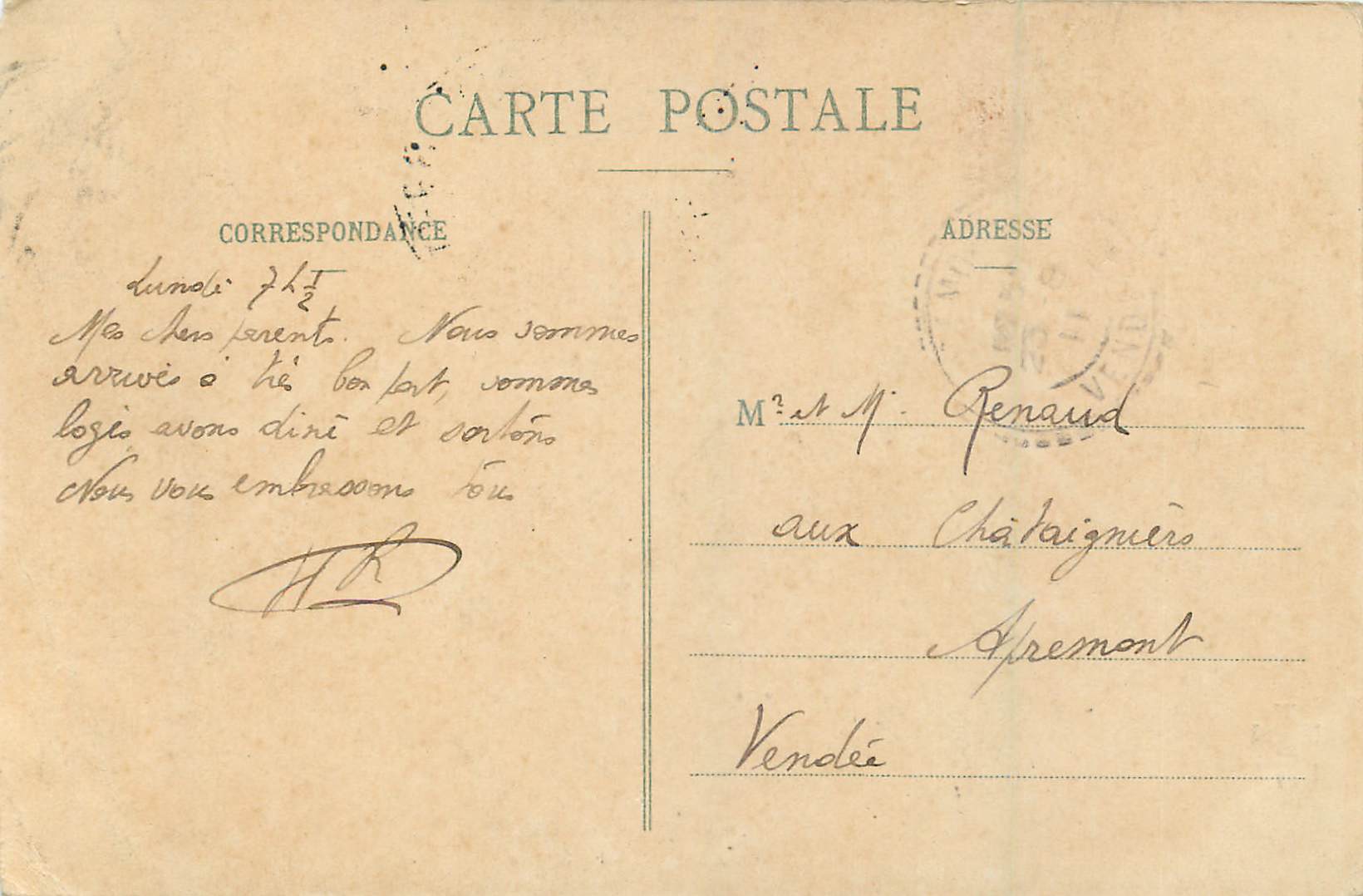 CPA Lourdes La Grotte Les Pyrenees — Verso