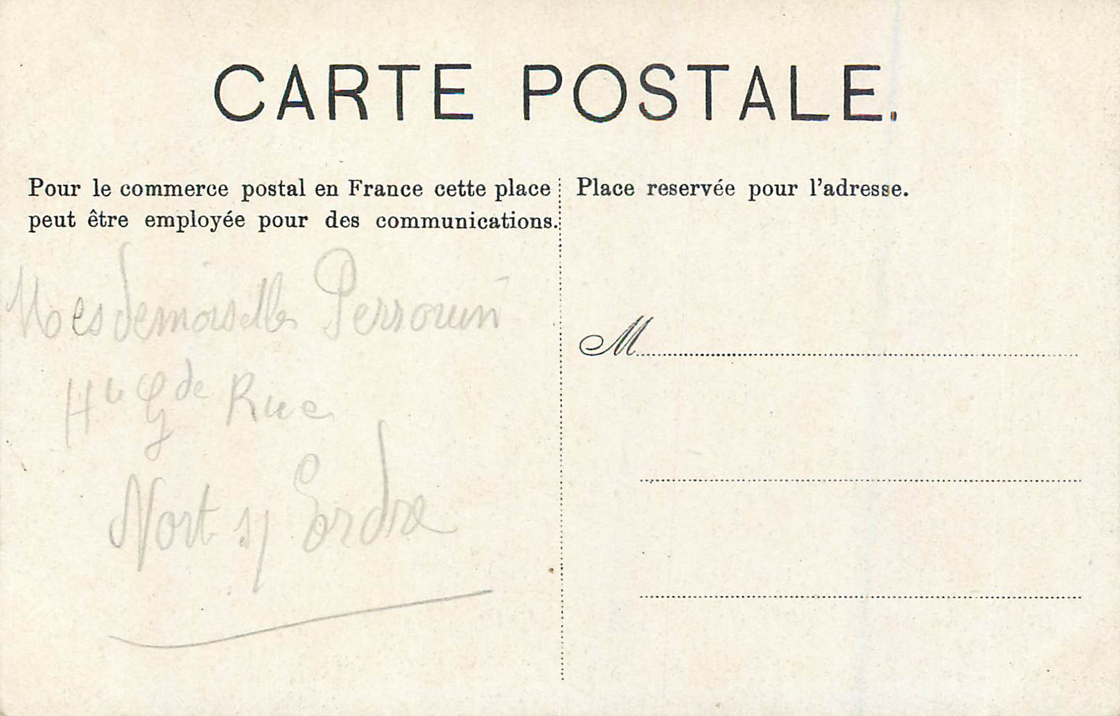 CPA Lourdes Vierge  — Verso
