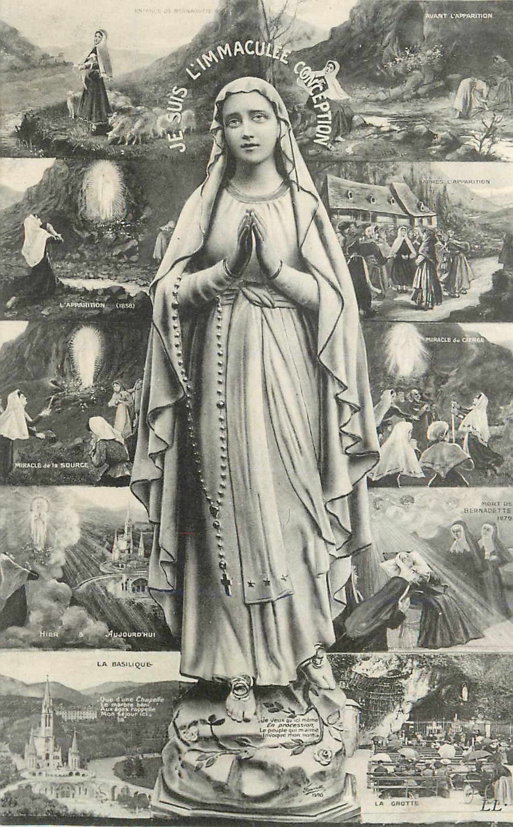 CPA Lourdes Je Suis l'Immaculee Conception