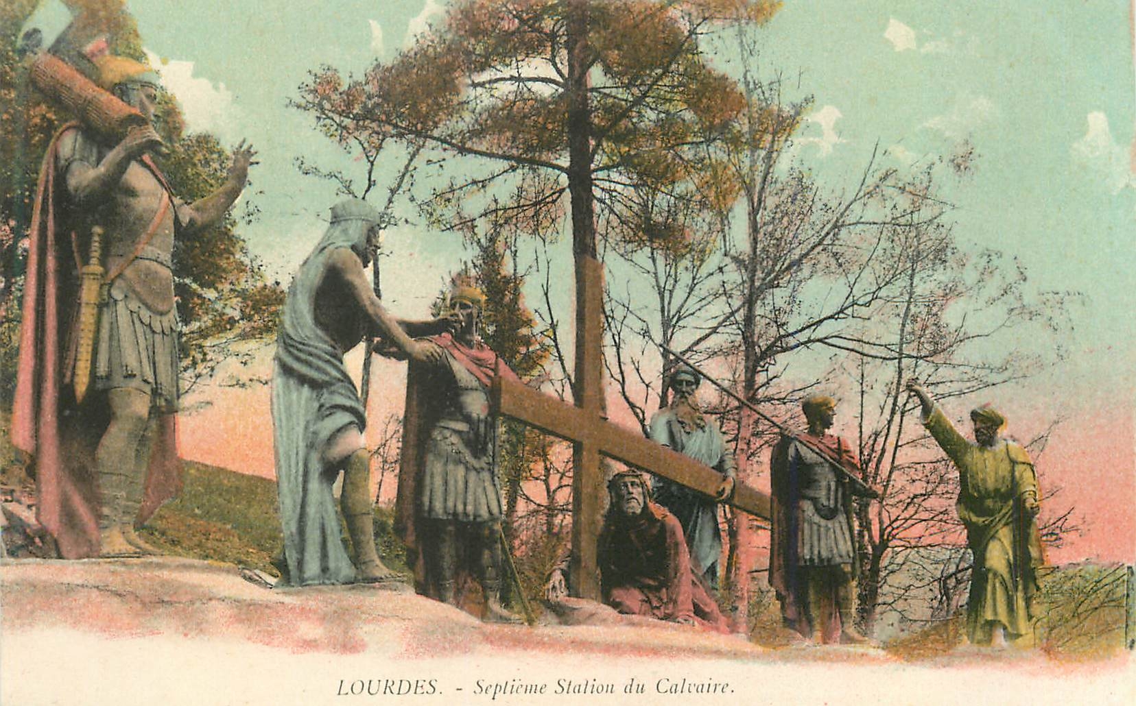 CPA Lourdes Septieme Station du Calvaire