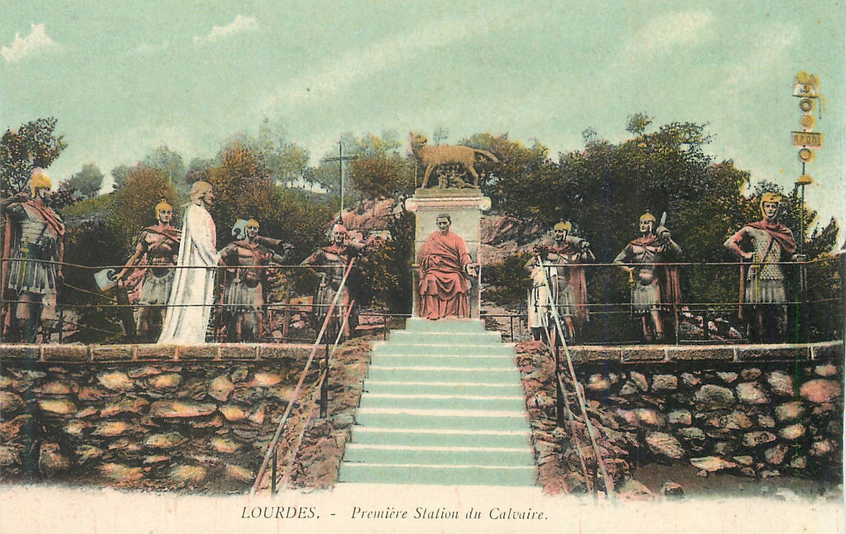 CPA Lourdes Premiere Station du Calvaire