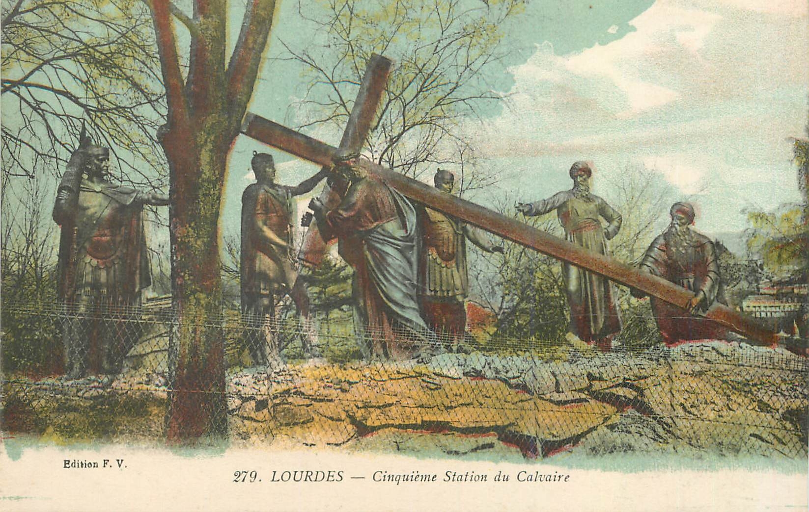 CPA Lourdes Cinquieme Station du calvaire