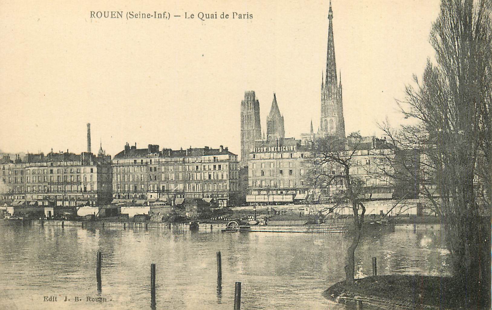 CPA Rouen (Seine Inf) Le Quai de Paris