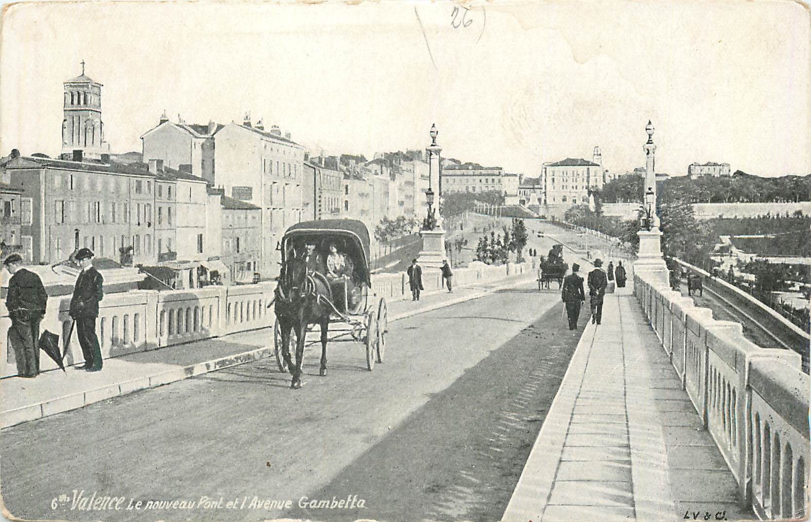 Valence — Le nouveau Pont et l'Avenue Gambetta — LV & CI