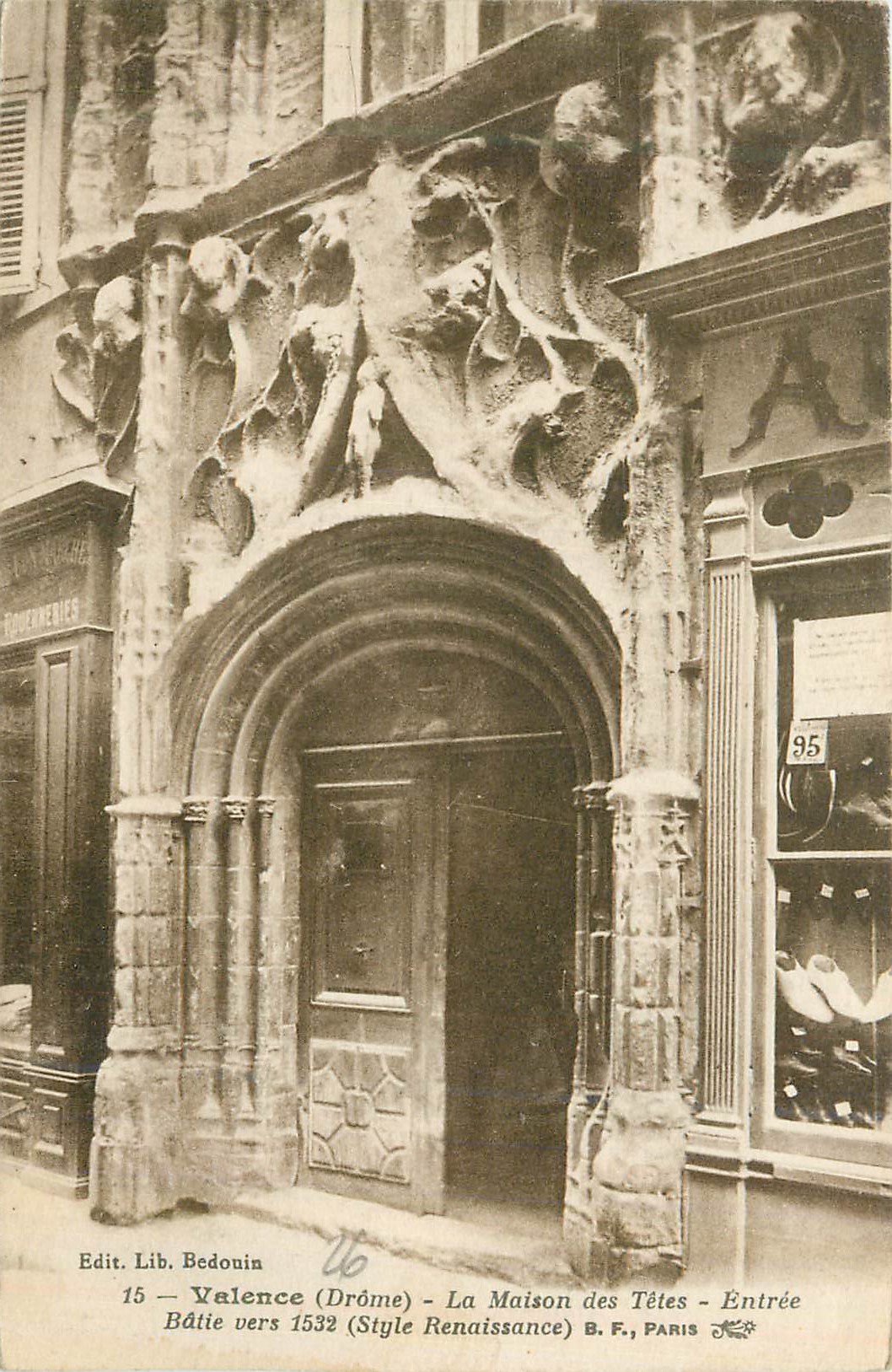 Valence (Drôme) — La Maison des Têtes — Entrée — Éd. Lib. Bedonin