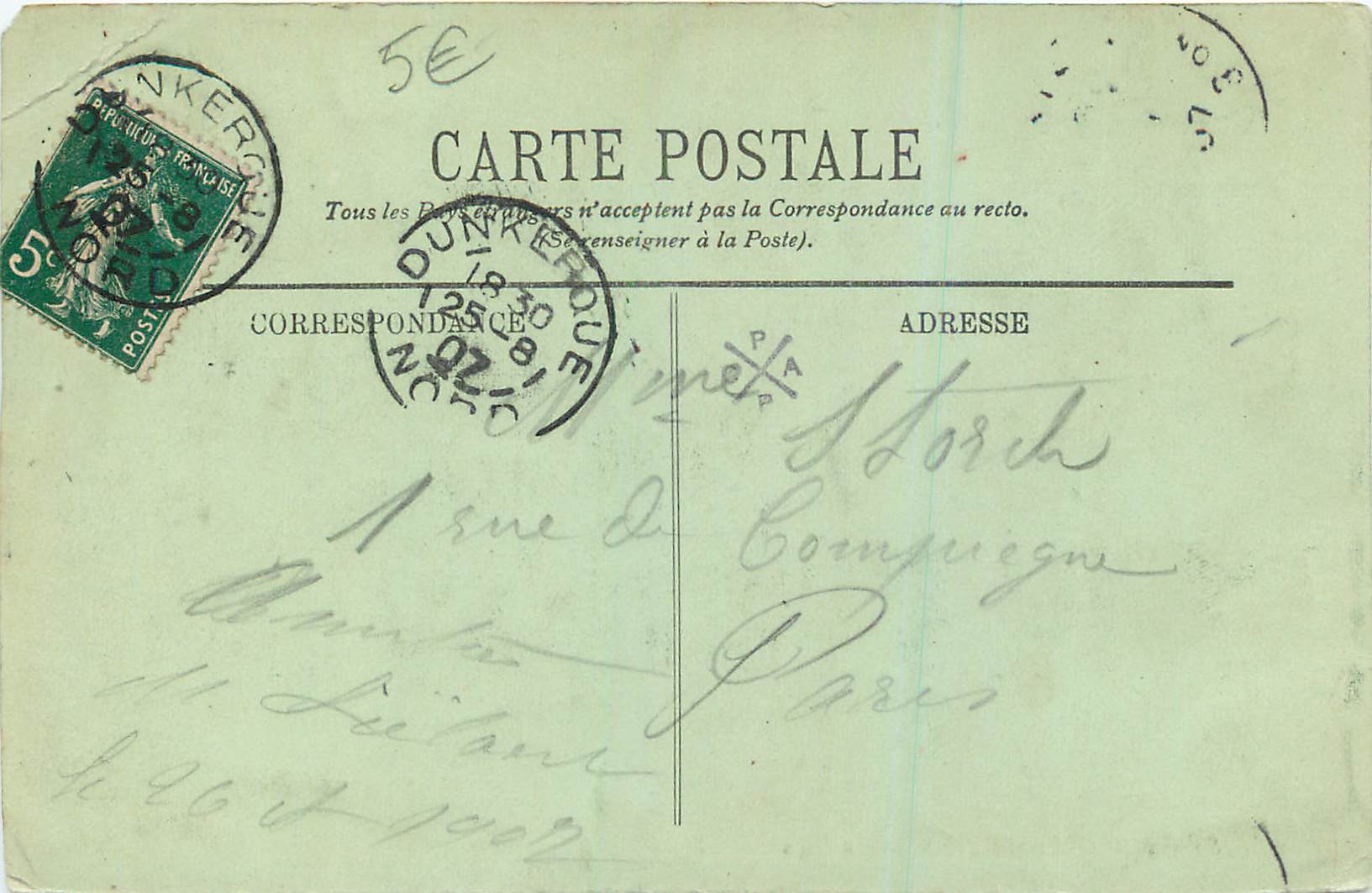 Malo-les-Bains — La Digue — LL. — n°180 — Rückseite