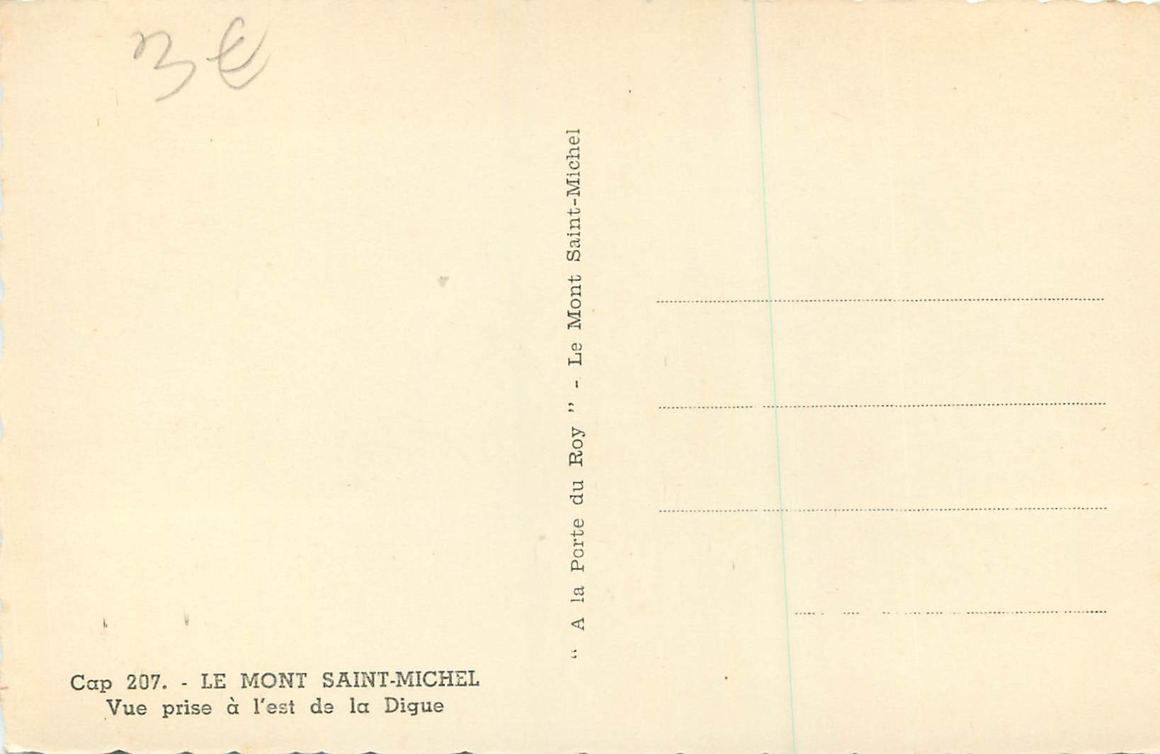 CPM Mont Saint Michel Vue prise a L'Est de la Digue — Rückseite