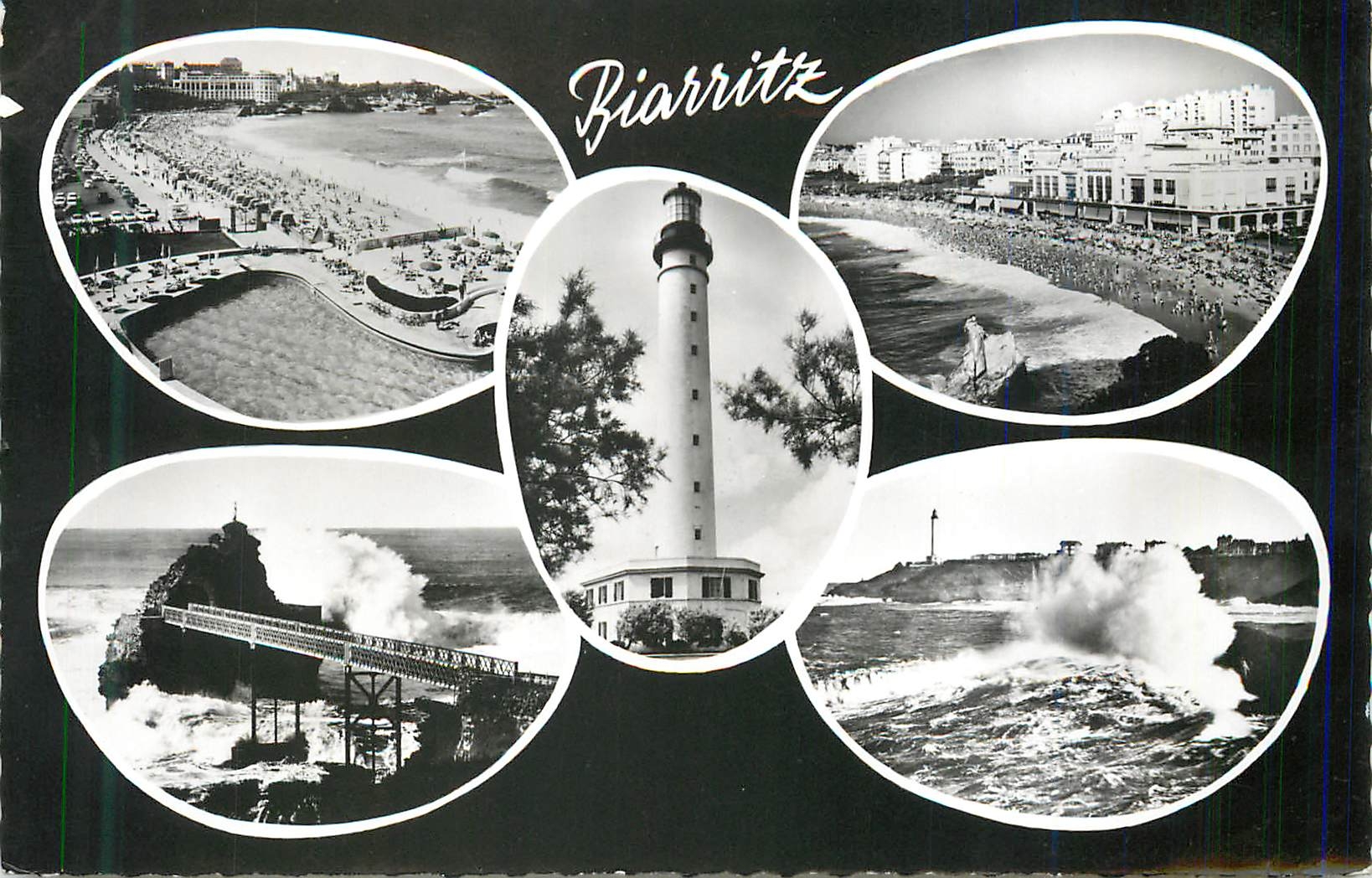 CPM Biarritz (B Pyr) La Plage et le Casino Le Phare Le Rocher de la Vierge