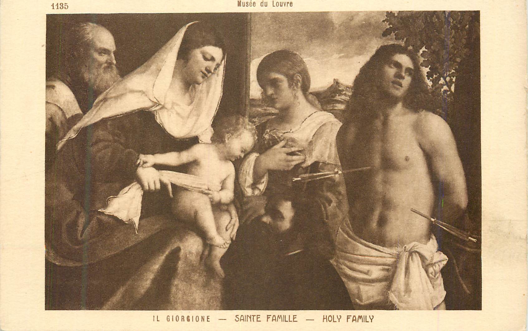 CPA Musee du Louvre Il Giorgione Sainte Famille