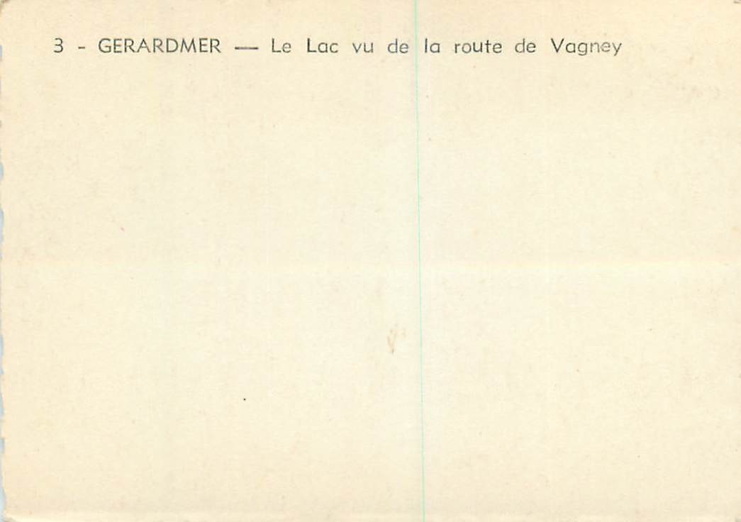 CPM Gerardmer le Lac vu de la Route de Vagney — Rückseite